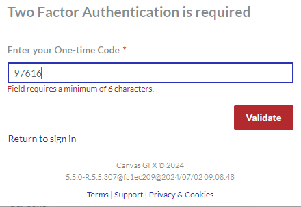 Two Factor Authentication is required Two Factor Authentication is required